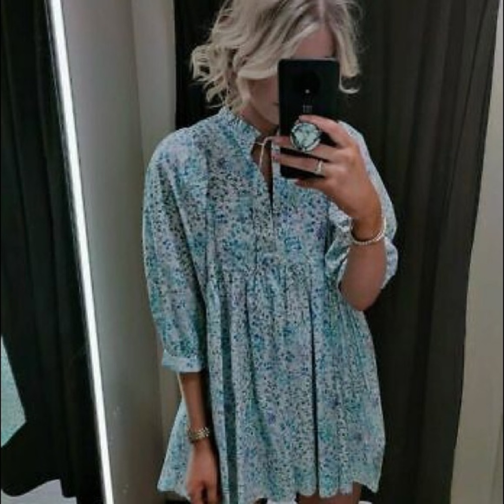 Zara printed poplin dress